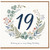 19th Birthday Card, Floral Wreath Happy Birthday Card