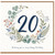 20th Birthday Card, Floral Wreath Happy Birthday Card