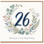 26th Birthday Card, Floral Wreath Happy Birthday Card