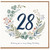 28th Birthday Card Floral Wreath Happy Birthday Card