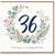 36th Birthday Card, Floral Wreath Happy Birthday Card