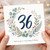36th Birthday Card, Floral Wreath Happy Birthday Card