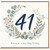 41st Birthday Card, Floral Wreath Happy Birthday Card