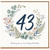 43rd Birthday Card, Floral Wreath Happy Birthday Card