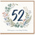 52nd Birthday Card, Floral Wreath Happy Birthday Card