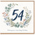 54th Birthday Card Floral Wreath