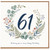 61st Birthday Card, Floral Wreath Happy Birthday Card