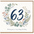 63rd Birthday Card, Floral Wreath Happy Birthday Card