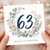 63rd Birthday Card, Floral Wreath Happy Birthday Card