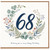 68th Birthday Card Floral Wreath Happy Birthday Card