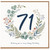 71st Birthday Card Floral Wreath Happy Birthday Card