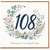 108th Birthday Card, Floral Wreath Happy Birthday Card