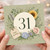 31st Birthday Card, Floral Wreath Happy Birthday Card