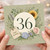 36th Birthday Card, Floral Wreath Happy Birthday Card