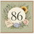 86th Birthday Card, Floral Wreath Happy Birthday Card