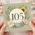105th Birthday Card, Floral Happy Birthday Card