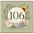 106th Birthday Card, Floral Happy Birthday Card