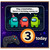 3rd Birthday Card for Boy or Girl, Among Us Space Game Birthday Card