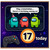 17th Birthday Card for Gamer, Among Us Style Birthday Card