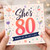 80th Birthday Card for Her, She's 80 Someone Get the Girl a Gin!