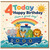 4th Birthday Card for Boy or Girl, Cute Safari Animals Boat and Rainbow Happy Birthday Card