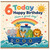 6th Birthday Card Cute Safari Animals Rainbow and Boat Design