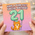 21st Birthday Card, Cute Cat Purr - fect Special Birthday Card