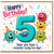 5th Birthday Card, Cute Monster Birthday Card