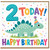 2nd Birthday Card for Boy or Girl, Cute Dinosaur 2 Today Happy Birthday Card