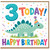 3rd Birthday Card for Dinosaur Lover, 3 Today Happy Birthday Card