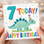 7th Birthday Card, Dinosaur 7 Today Happy Birthday Card