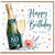 80th Birthday Card, Happy Birthday To You Champagne Bottle and Glass Design