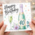 40th Birthday Card for You, Happy Birthday Champagne Bottle and Glass Design