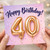 40th Birthday Card, Happy Birthday 40 Balloon Design