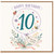 10th Birthday Card, Happy Birthday Floral Bee and Ladybird Design
