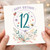 12th Birthday Card, Floral Happy 12th Birthday With Love Card