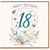 18th Birthday Card, Floral Watercolour Happy Birthday Card With Love