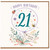 21st Birthday Card, Happy Birthday Card with Floral Bee and Ladybird Design