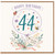 44th Birthday Card, Floral Happy Birthday Card with With Love Tag