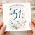 51st Birthday Card, Happy Birthday Floral Design with Ladybird and Bee
