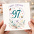 97th Birthday Card, Happy Birthday Floral Card with With Love Tag