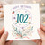 102nd Birthday Card, Happy Birthday Floral Card with Bee and Ladybird, With Love