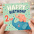 2nd Birthday Card, Cute Elephant Happy Birthday Card