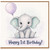 1st Birthday Card Cute Baby Elephant Happy 1st Birthday Card
