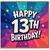 13th Birthday Card, Happy 13th Birthday Retro Starburst Design