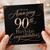 90th Birthday Card, Elegant Black and Rose Gold Style Congratulations Card