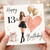 13th Birthday Card for Girl, Happy Birthday Fashionable Girl with Balloons and Gift Design