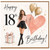 18th Birthday Card for Her, Happy Birthday Card with Girl, Balloons and Gift