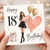 18th Birthday Card for Her, Happy Birthday Card with Girl, Balloons and Gift