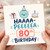 80th Birthday Card, Funny Cute Party Greeting Card
